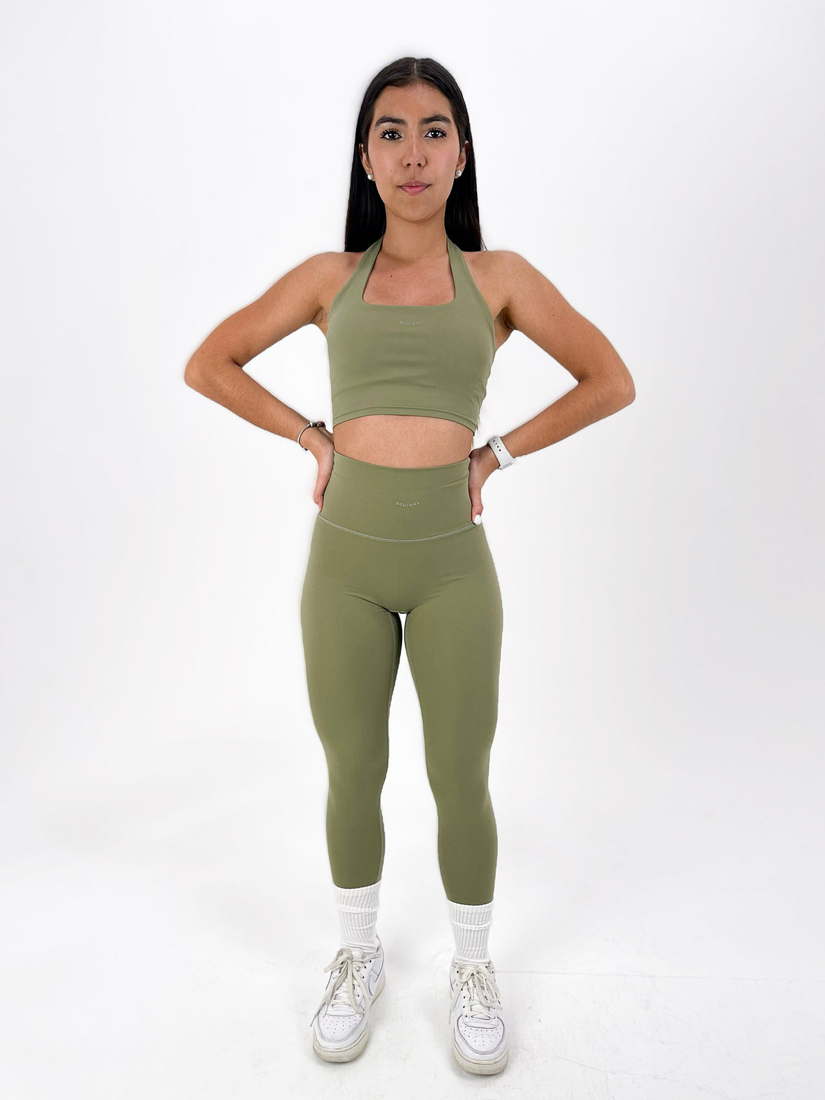 Sage Satin Leggings